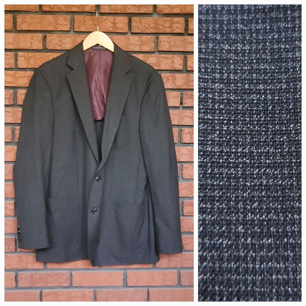 Hart Schaffner Marx Unstructured Blazer Sz L Gray Suit Jacket Sport Coat